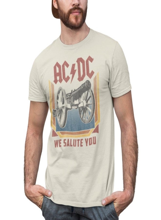 American Classics تيشيرت أمريكي كلاسيكي لفرقة الروك الثقيل ACDC، بتصميم طبيعي، مقاس كبير جدًا (XX-Large)، لون عاجي. - Image 1